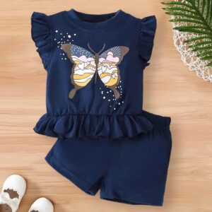Conjunto azul marino mariposa 12/18M