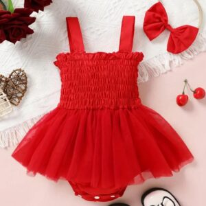 Vestido rojo volante 12/18M