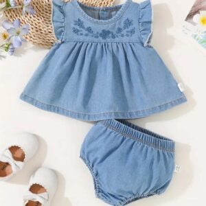 Conjunto mezclilla 6/9m