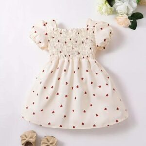 Vestido beish corazones 6/9m