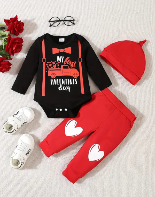 Conjunto 3pzs corazón 9/12m