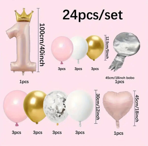 Set globos HBD niña