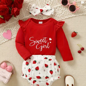 Conjunto rojo fresas 6/9m