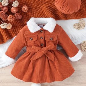 Vestido pana naranja 12/18m
