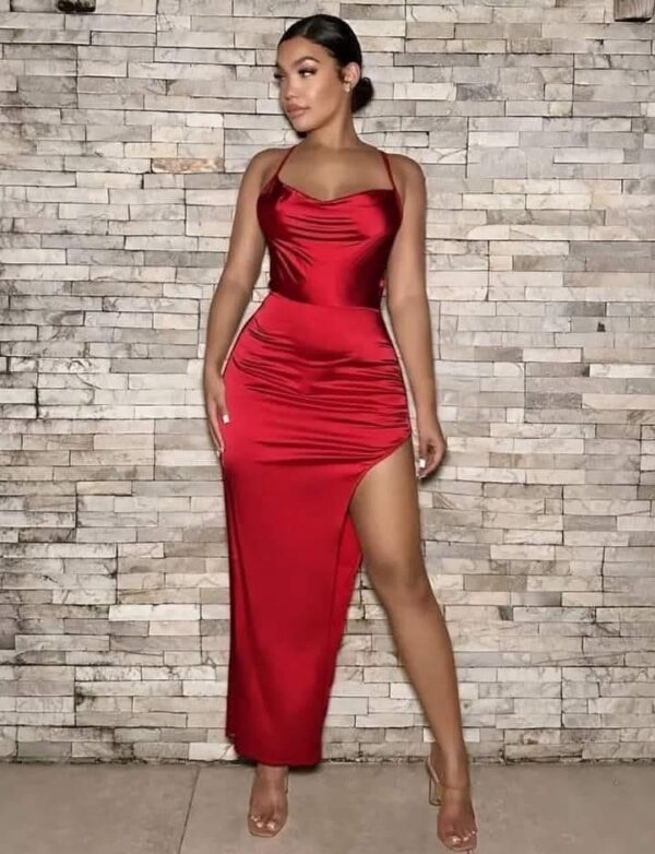 Vestido satin rojo M
