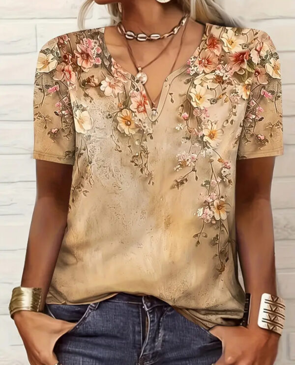 Blusa café flores XXL