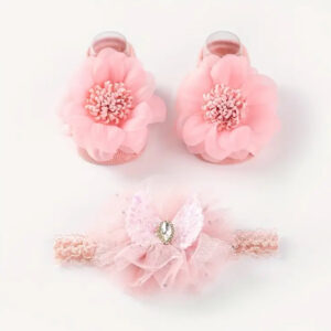 Set rosa fuerte con perlas