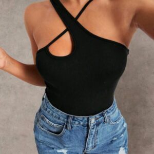 Top negro tira cruzada L