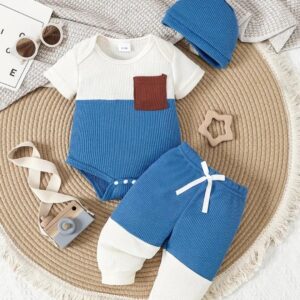 Conjunto algodón azul 6/12m