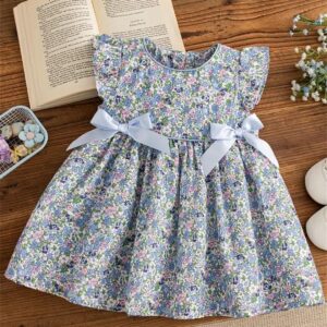 Vestido flores azul 18/24m