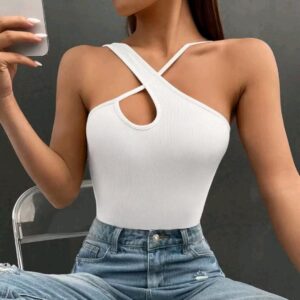Top blanco tira cruzada S