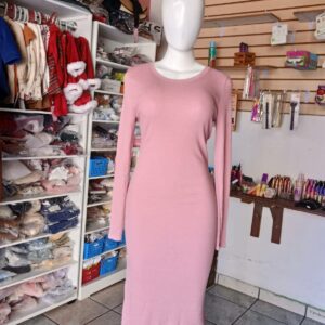 Vestido largo rosa canale -XL