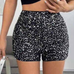 Short negro/plateado L