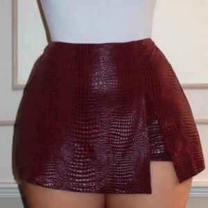 Falda vinipiel guinda M