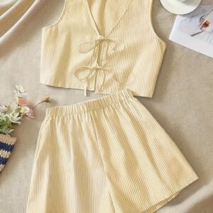 Conjunto amarillo rayas S