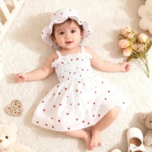 Vestido blanco corazones 9/12m
