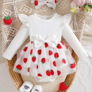 Body blanco con fresas 3/6m
