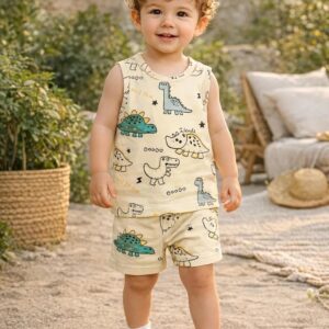 Conjunto beish dino 6/9m