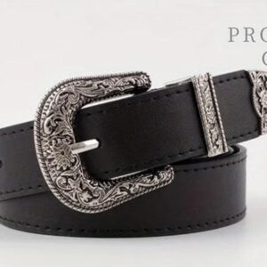 Cinto negro hebilla tribal