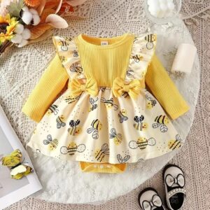 Body amarillo abeja 6/9m