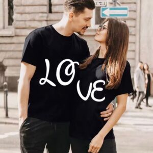 Duo playera San Valentin negra Love M