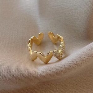 Anillo dorado corazon