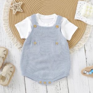 Body tejido azul 6/9m