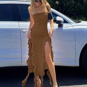 Vestido cafe tiras L