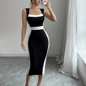 Vestido duo blanco/negro S