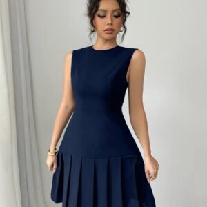 Vestido azul tablones S
