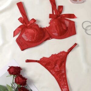 Conjunto rojo moños XL