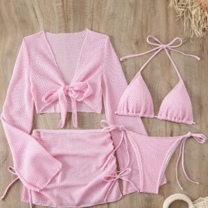 Conjunto traje de baño rosa L
