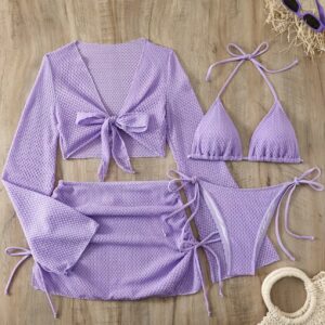 Conjunto traje de baño morado S