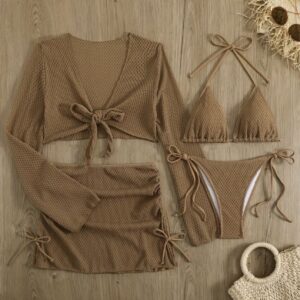 Conjunto traje de baño cafe L