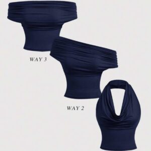 Blusa trip azul marino M