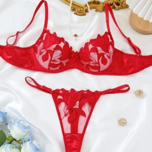 Conjunto floral rojo XL